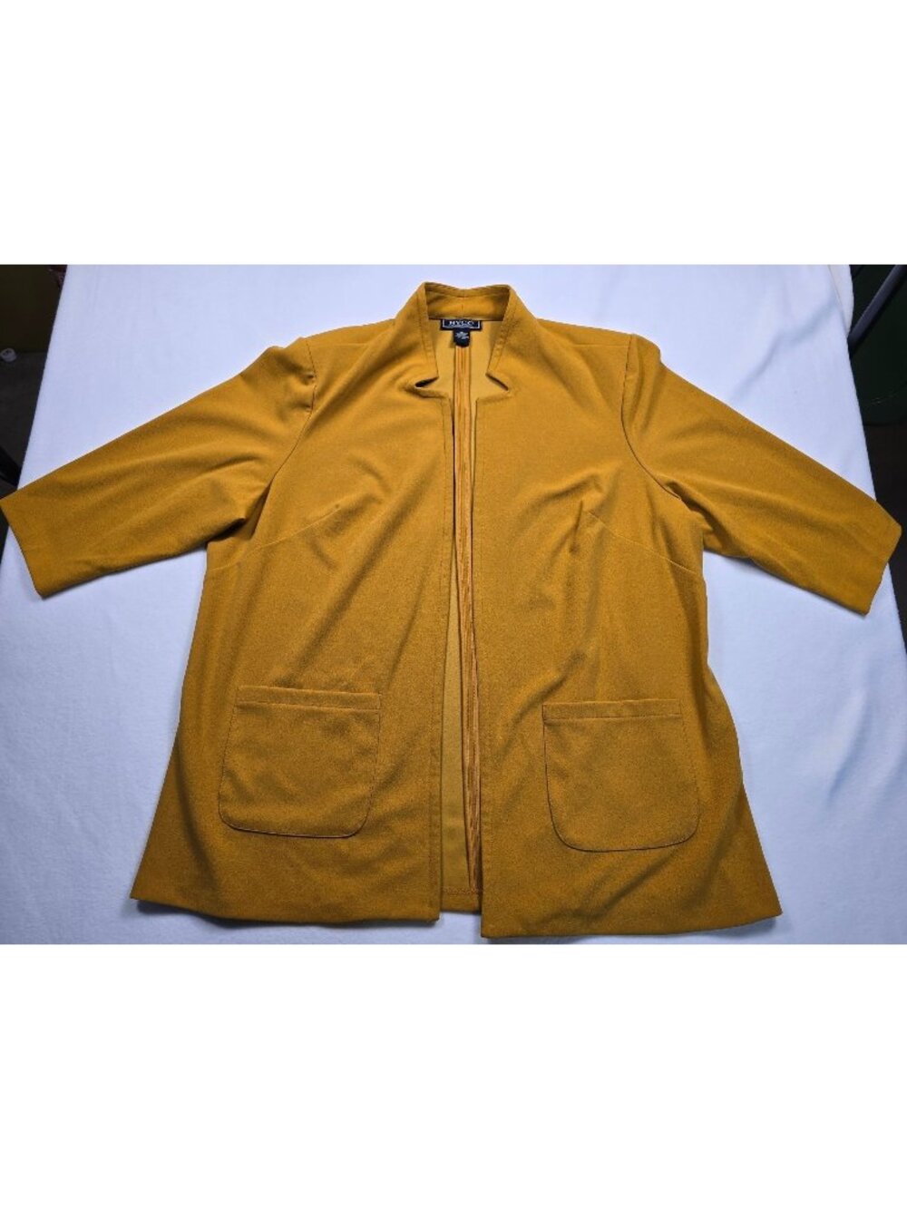 Mustard Yellow NYCC Womens 3X Open Front Blazer Jacket